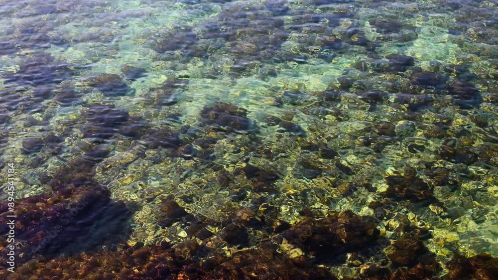 crystal clear water movement in the Mediterranean sea on a sunny day in the morning crystal clear water movement in the Mediterranean sea on a sunny day in the morning