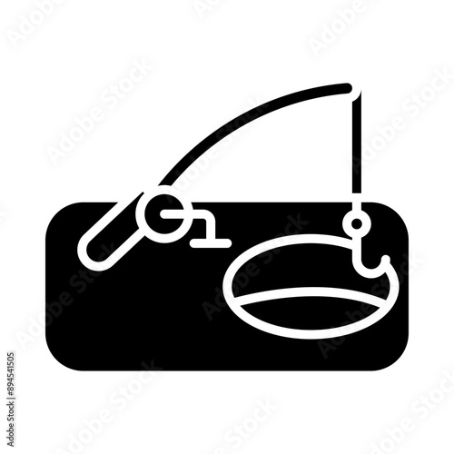 Ice Fishing glyph icon