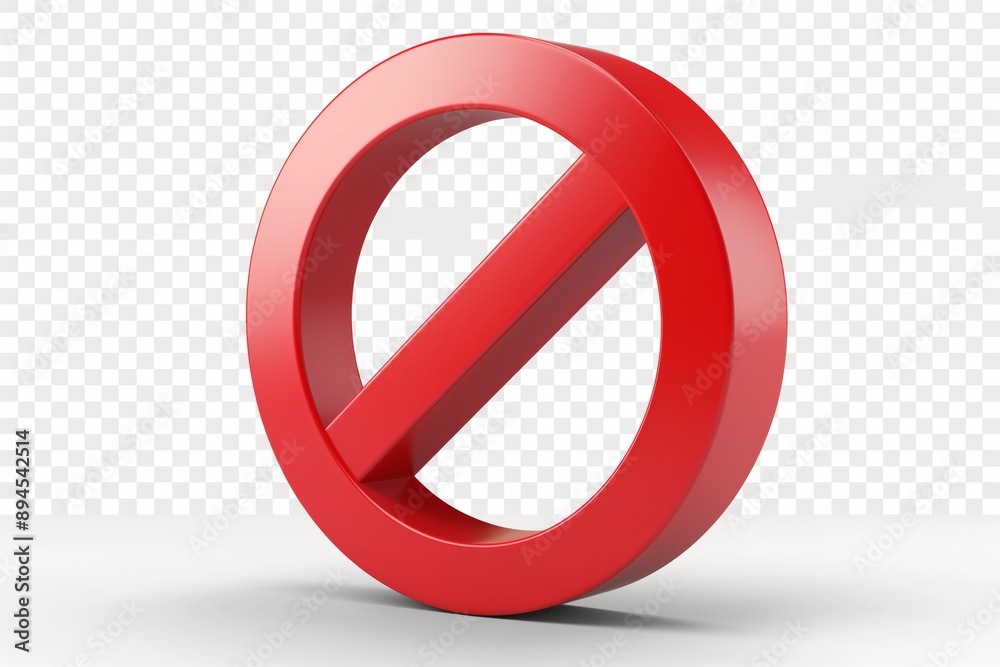 Red 3d icon cancel isolate on transparent Red 3d icon cancel isolate on transparent