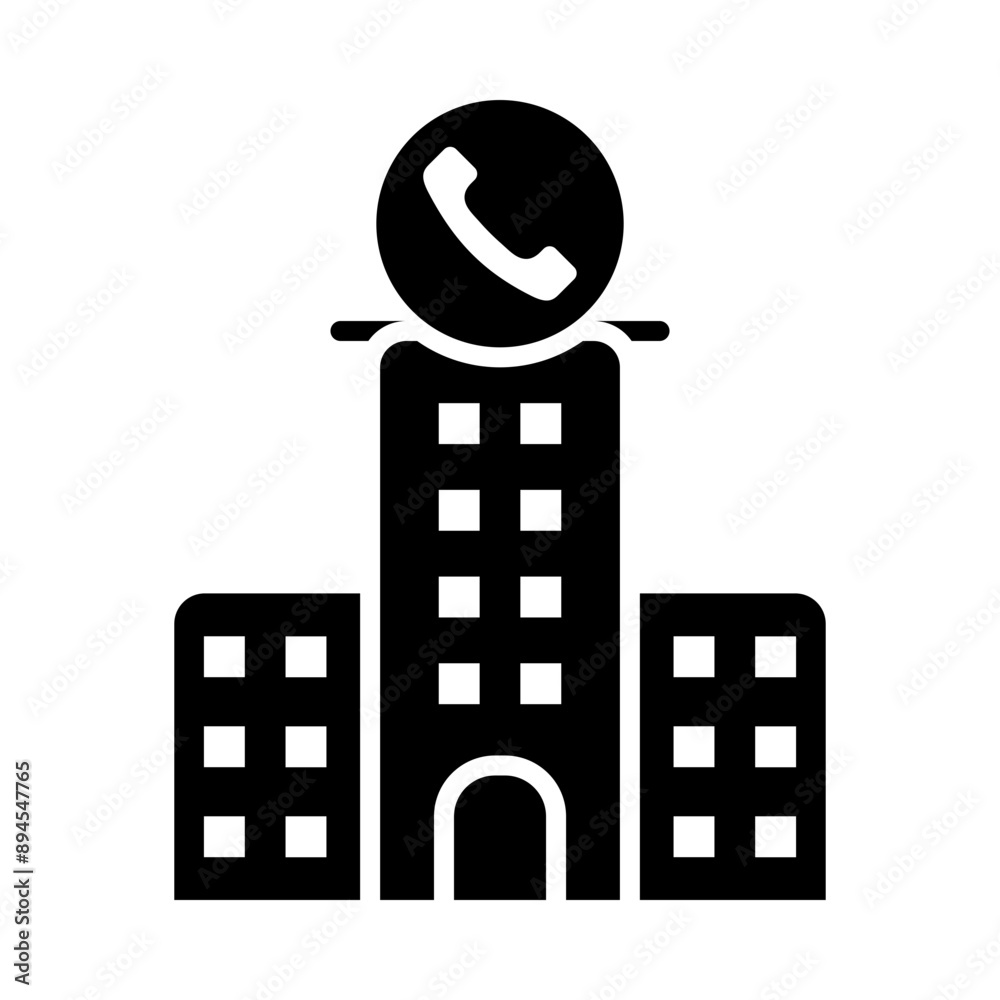Call Center Building glyph icon
