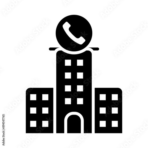 Call Center Building glyph icon