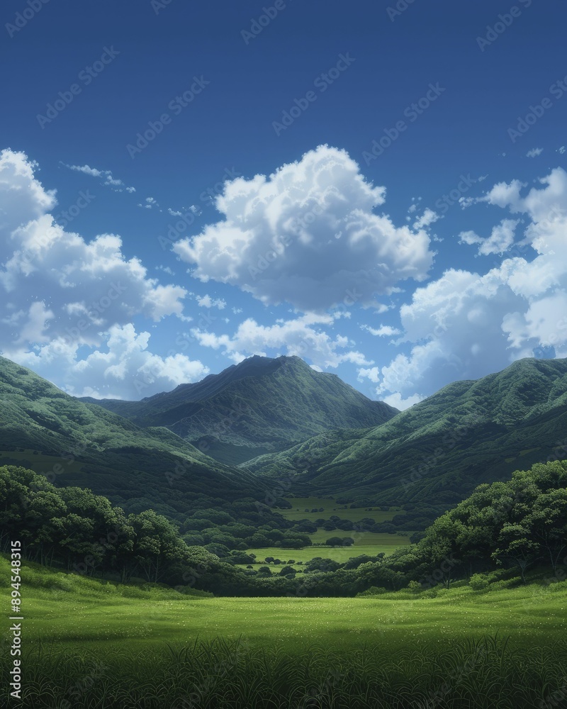 Fototapeta premium Animated landscapes showcase vibrant and dynamic portrayals of natural scenes brought to life through creative animation techniques.