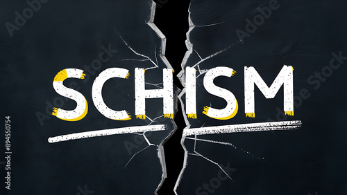 Illustration of the word schism photo