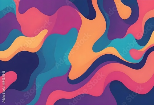 Minimalist simple flat colorful fluid geometric abstract background