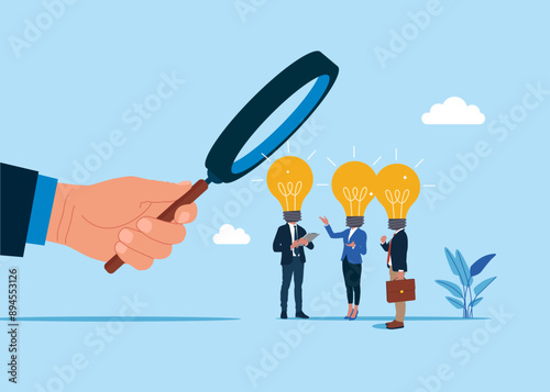 Onboarding employee, warm welcome to new office, orientation training on first day. The recruiter selects the team. Flat vector illustration