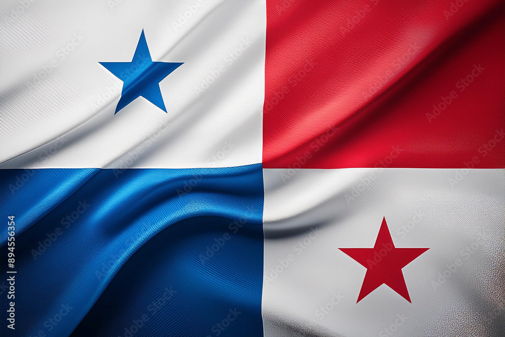 Blue, white and red flag of Panama - stock illustration Blue, white and red flag of Panama - stock illustration