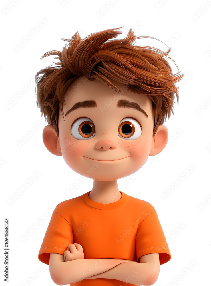 [Transparent Background PNG]Portrait of a happy smiling boy