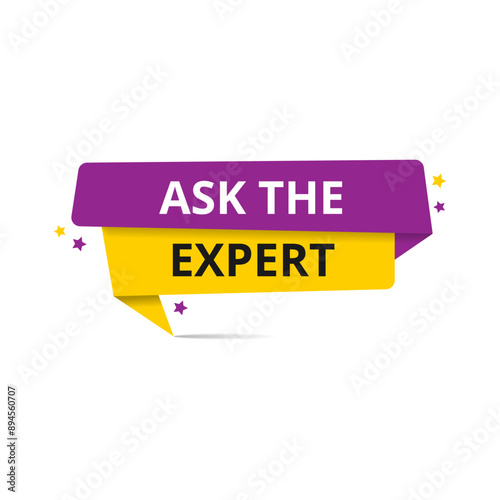 Vector illustration modern ask the expert banner, Isolated web element.