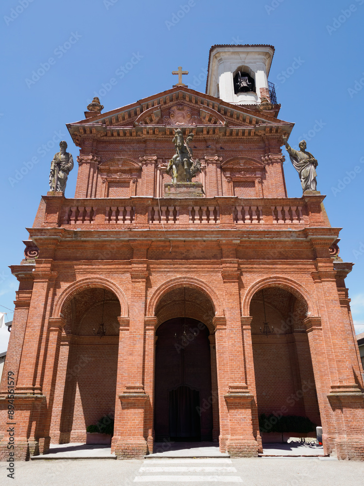 Obraz premium Gropello Cairoli, old town in Pavia province, Italy. San Giorgio church