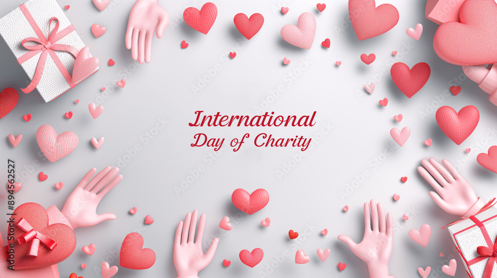 Background with Heart Shapes and Text Background with Heart Shapes and Text