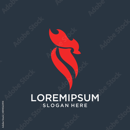 roosters logo concept, Chicken heads 