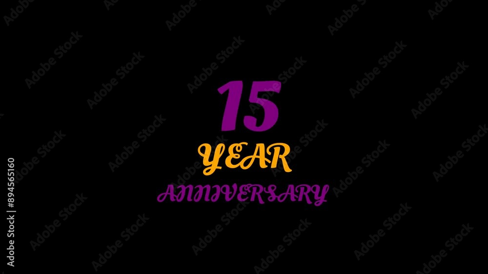 15 Year Anniversary Text Animation 15 Year Anniversary Text Animation