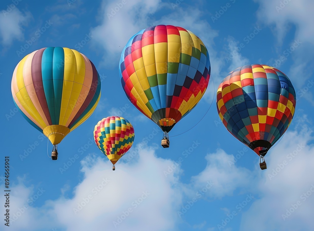 Colorful Hot Air Balloons Flying in the Sky Colorful Hot Air Balloons Flying in the Sky