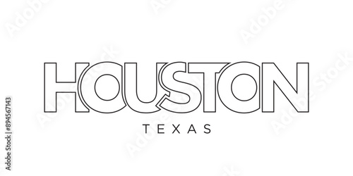 Houston, Texas, USA typography slogan design. America logo with graphic city lettering for print and web.