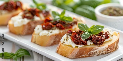 Sun-Dried Tomato and Basil Bruschetta