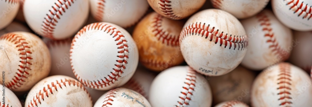 Closeup of Baseball Balls Closeup of Baseball Balls