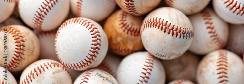 Closeup of Baseball Balls