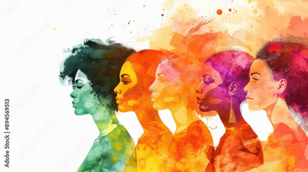 empowering illustration of diverse women supporting each other rendered ...