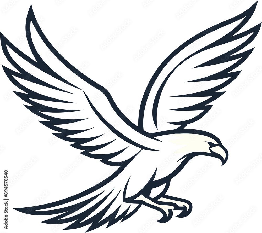 Fototapeta premium Majestic bald eagle logo exudes power. 