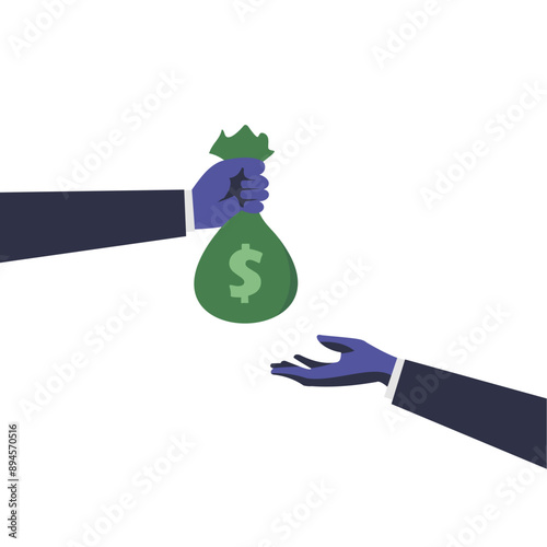 Vector illustration of assistance money ,purchase transaction ,payment