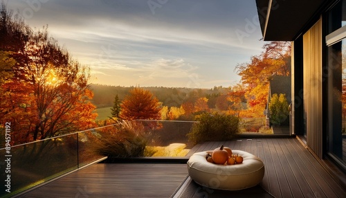 autumn landscape with a house