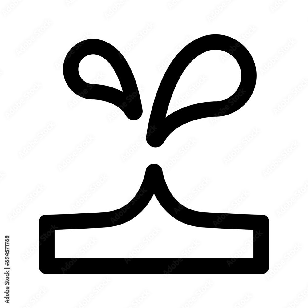 Water splash icon in thin line style. Vector illustration graphic design Water splash icon in thin line style. Vector illustration graphic design
