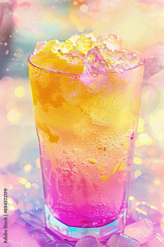 Refreshing Pink and Orange Slushy Drink with Crushed Ice in a Clear Tall Glass, Capturing Sweet Juiciness and Vibrant Colors, Symbolizing Summer Joy and Icy Cold Perfection in Every Sip Refreshing Pink and Orange Slushy Drink with Crushed Ice in a Clear Tall Glass, Capturing Sweet Juiciness and Vibrant Colors, Symbolizing Summer Joy and Icy Cold Perfection in Every Sip