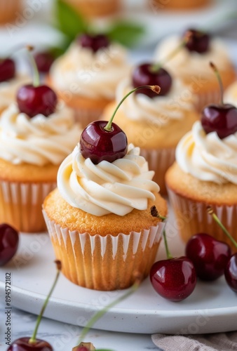 Cherry Topped Cupcakes