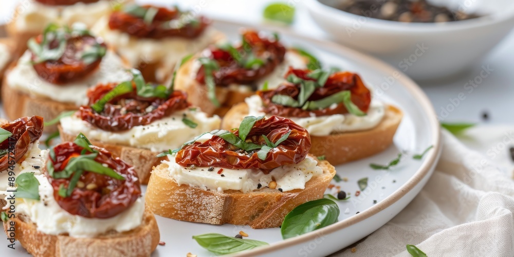 Bruschetta With Sun-Dried Tomatoes and Basil Bruschetta With Sun-Dried Tomatoes and Basil