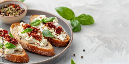 Sun-Dried Tomato and Basil Bruschetta
