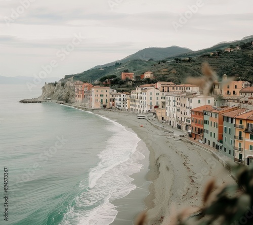 Coastal Village Shoreline With Clear Water