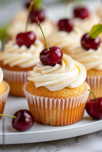 Cherry Topped Cupcakes