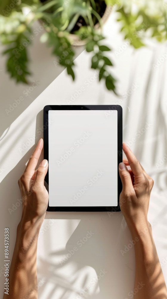 Blank Slate: Black Tablet Awaits Your Content (Mockup Stock Photo) Blank Slate: Black Tablet Awaits Your Content (Mockup Stock Photo)