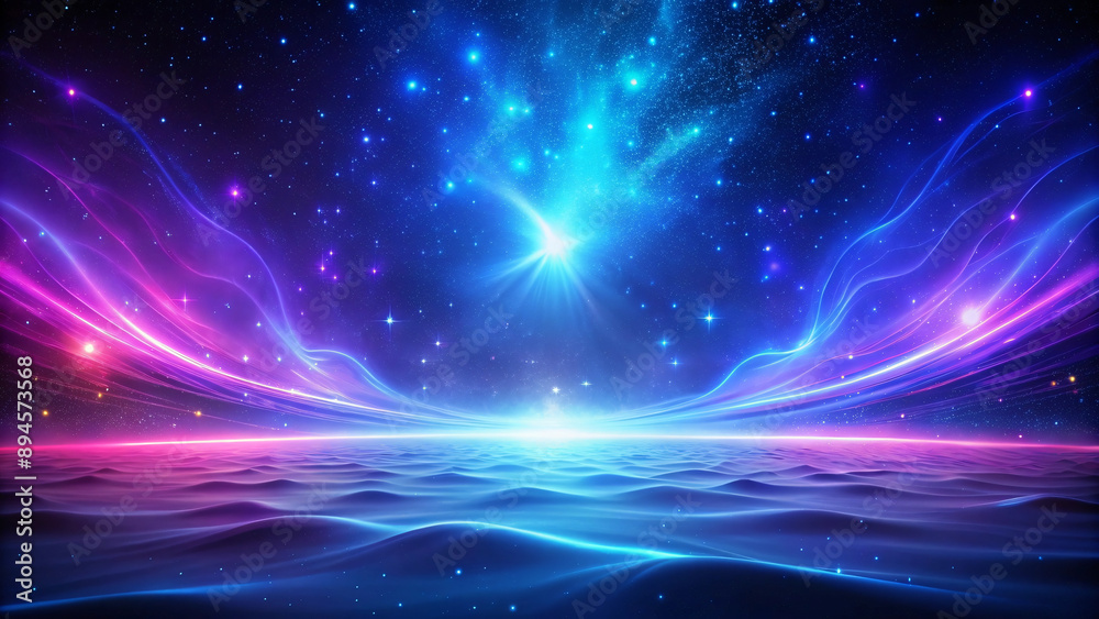 Fototapeta premium Celestial Brilliance: A Vivid Nebula Reflected on Tranquil Waters”