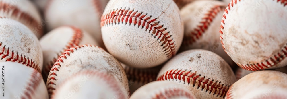 Closeup of Baseball Balls Closeup of Baseball Balls