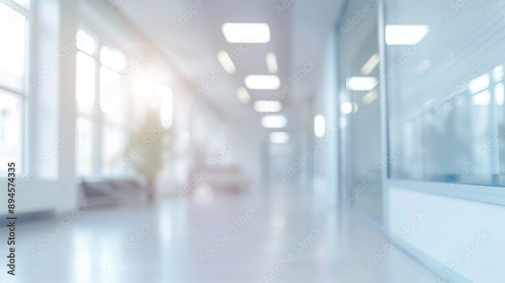 Fototapeta premium Blurred Modern Workspace Background: Business Presentations and Advertising