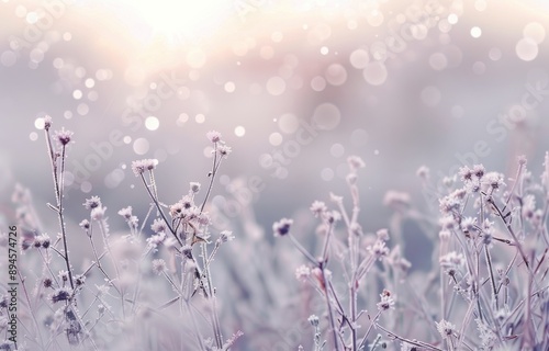 Frosted Branches in a Wintery Field