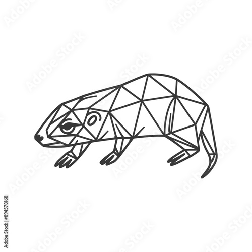 geometric depiction of a small rodent