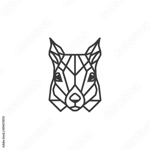 geometric depiction of a squirrel head