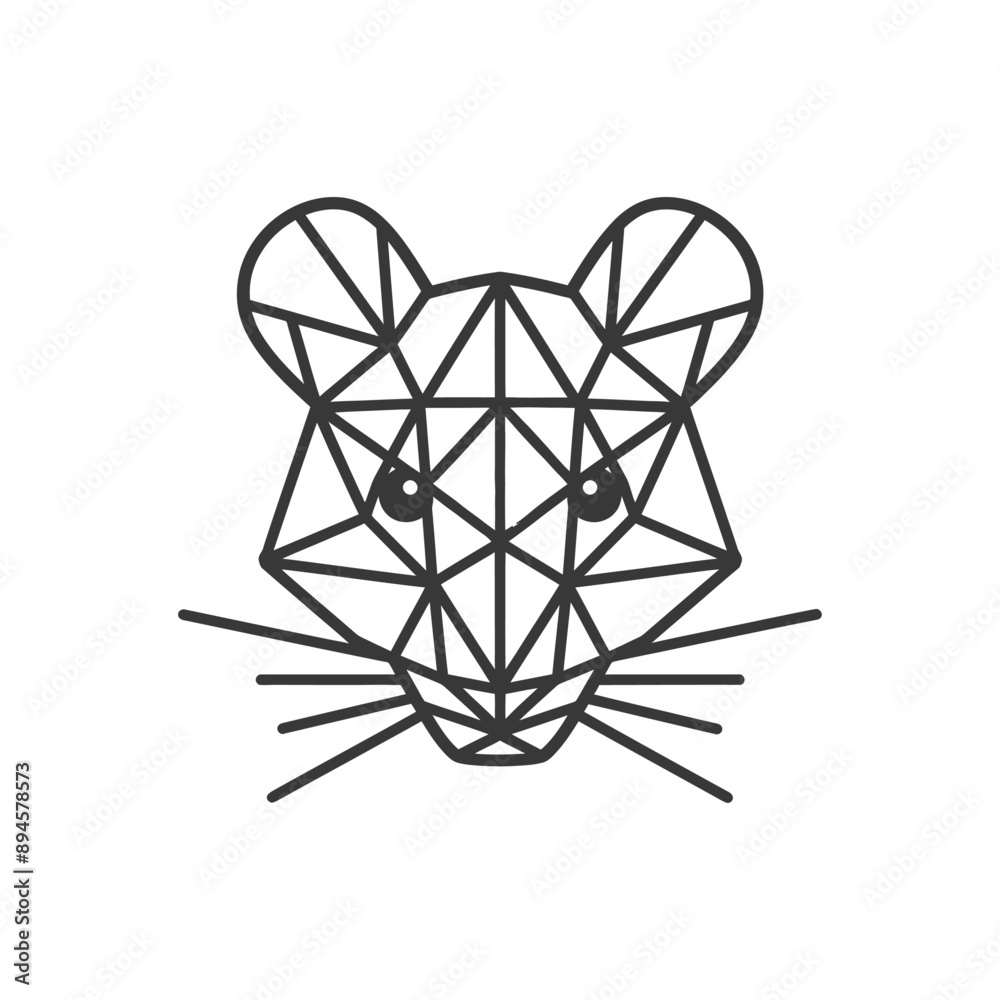 geometric mouse with a triangular face geometric mouse with a triangular face