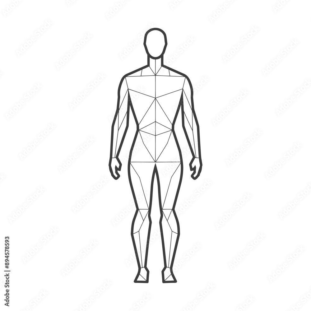 geometric outline of a human figure geometric outline of a human figure
