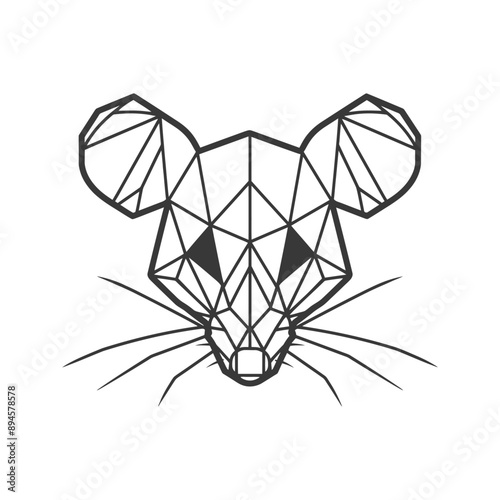 geometric mouse with whiskers