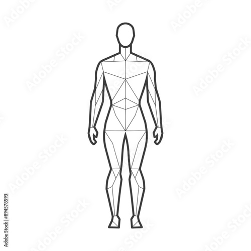 geometric outline of a human figure