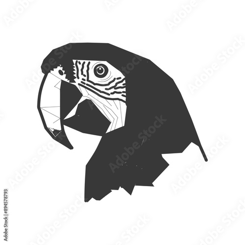 geometric parrot with a keen eye