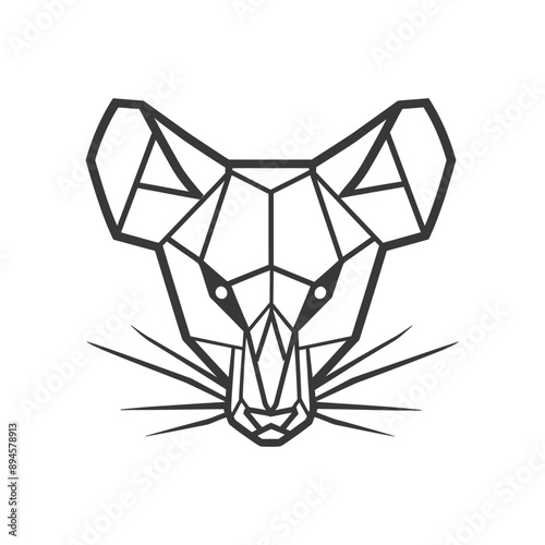 geometric rat with large ears and whiskers