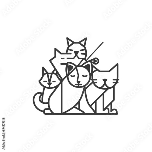 group of cats cuddling together