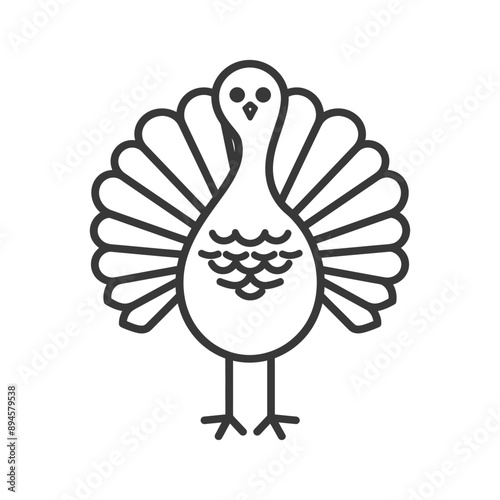 simple line drawing of a turkey art design