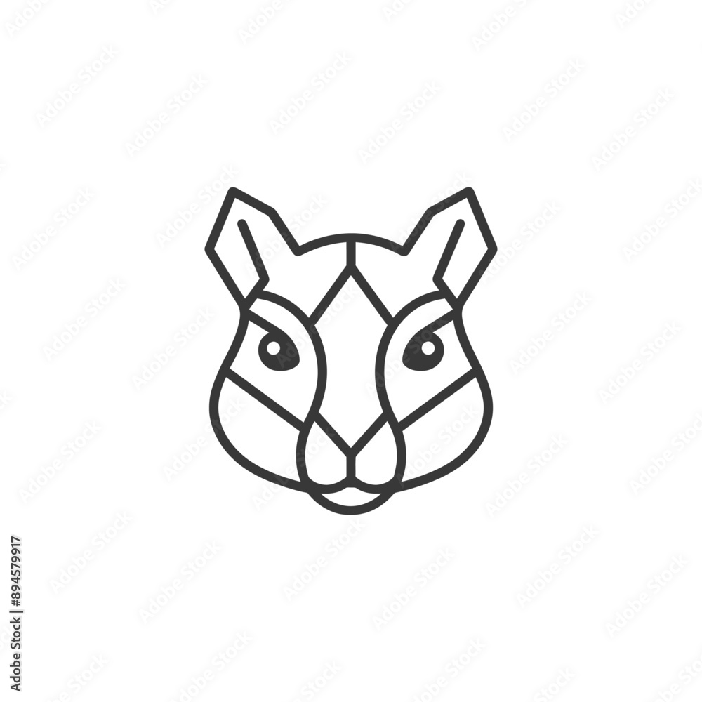 Fototapeta premium Geometric animal illustration Simple lines bold style