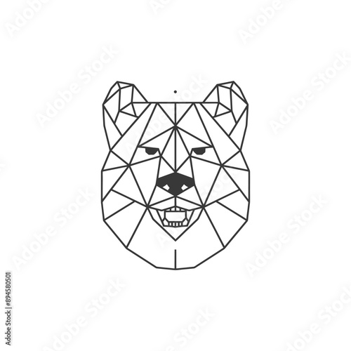 Geometric bear face simple and elegant