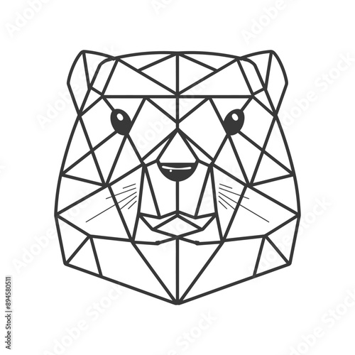 Geometric bear face Simple and sharp